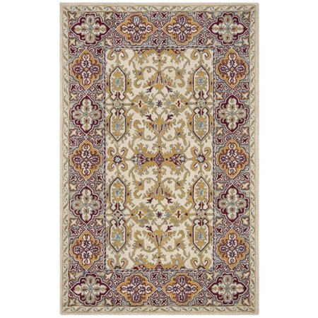 SAFAVIEH Heritage Hand Tufted Rectangle Rug, Ivory and Blue - 5 x 8 ft. HG739A-5